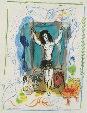 Akrobat mit Vogellithographie des Zeitgenossen Marc Chagall Ölgemälde